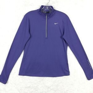 Nike‎ Womens Jacket Running Half Zip Purple Reflective Swoosh Lightweight M